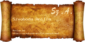 Szvoboda Anilla névjegykártya